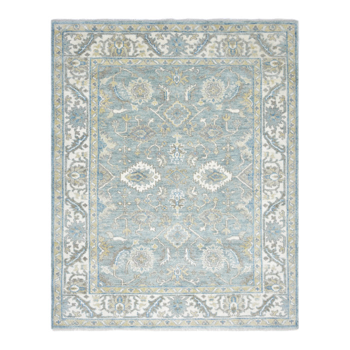 Solo Rugs Winston Wool Oriental Area Rug in Light Blue & Reviews Perigold